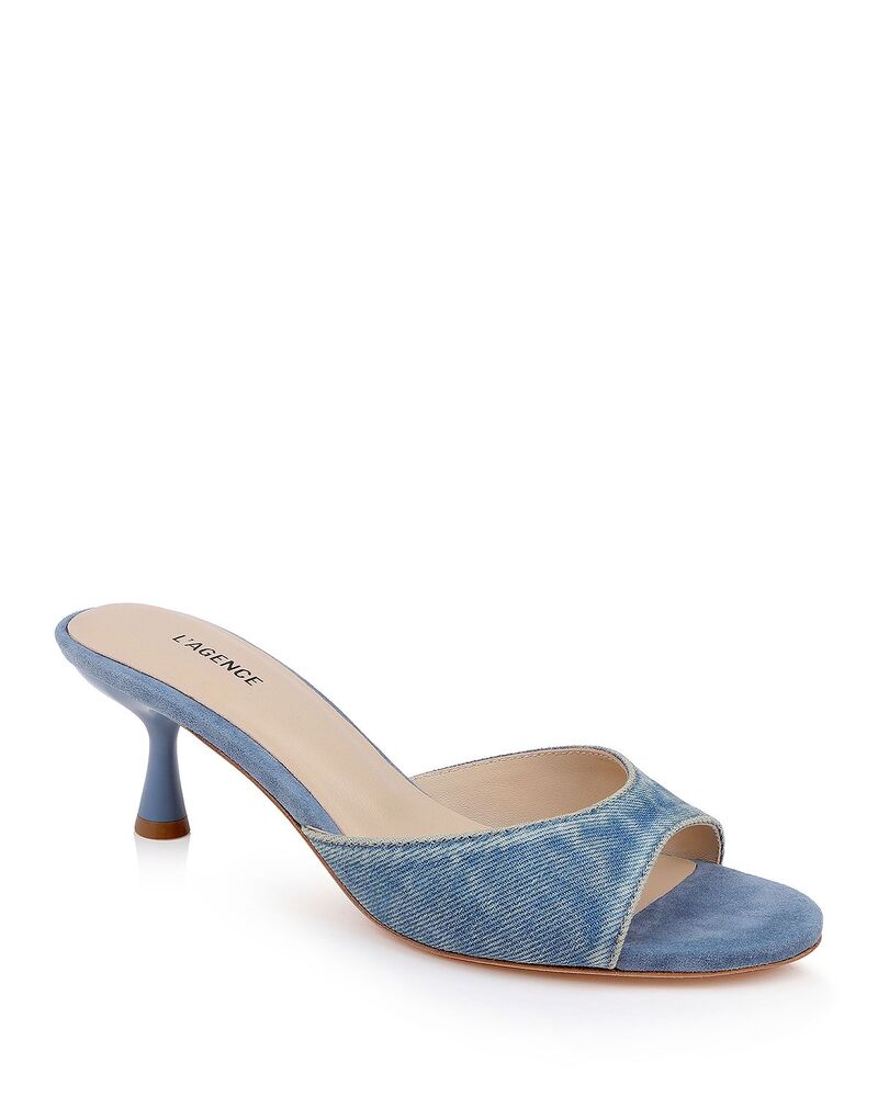 ラジャンス レディース シューズ サンダル L'AGENCE Women's Arleen Slide Sandals Light Denim デニム|ReVida 店
