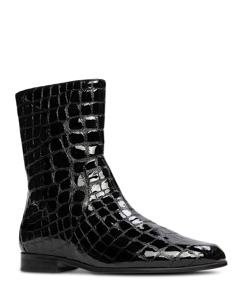 ブラックスエードスタジオ レディース シューズ ブーツ・レインブーツ Black Suede Studio Women'snip Toe Classic Paddock Boots Black Croc ブラック｜ReVida 店
