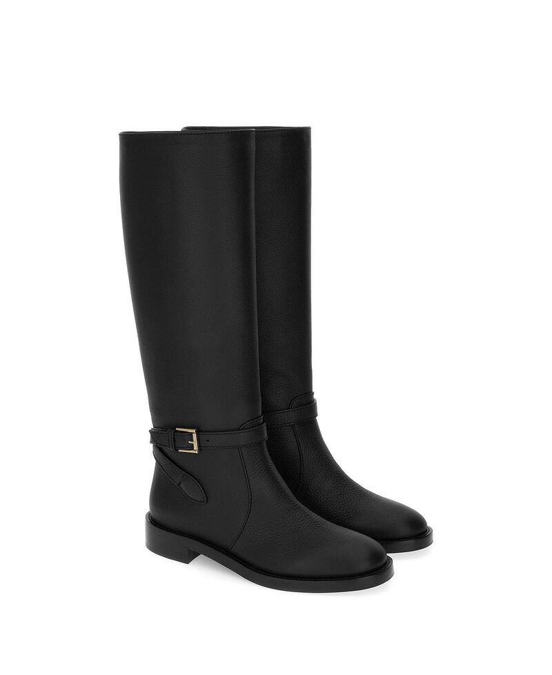 ジャンヴィト ロッシ レディース シューズ ブーツ・レインブーツ Gianvito Rossi Women's Varenne Boots Black Calf Leather ブラック｜ReVida 店