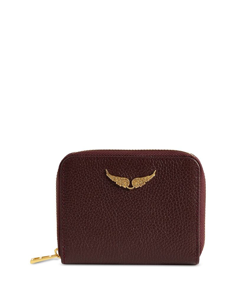 ザディグ エ ヴォルテール レディース アクセサリー 財布 ミニ レザー Zadig & Voltaire Mini Grained Leather Zip Wallet DEE PURPLE パープル|ReVida 店