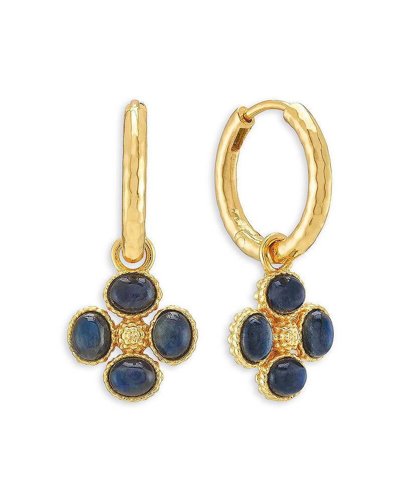 カプシーヌ ドゥ ウルフ レディース アクセサリー ピアス・イヤリング Capucine De Wulf Berry Clover Hoop Earrings with Double Sided Charm Blue/Gold ブルー|ReVida 店