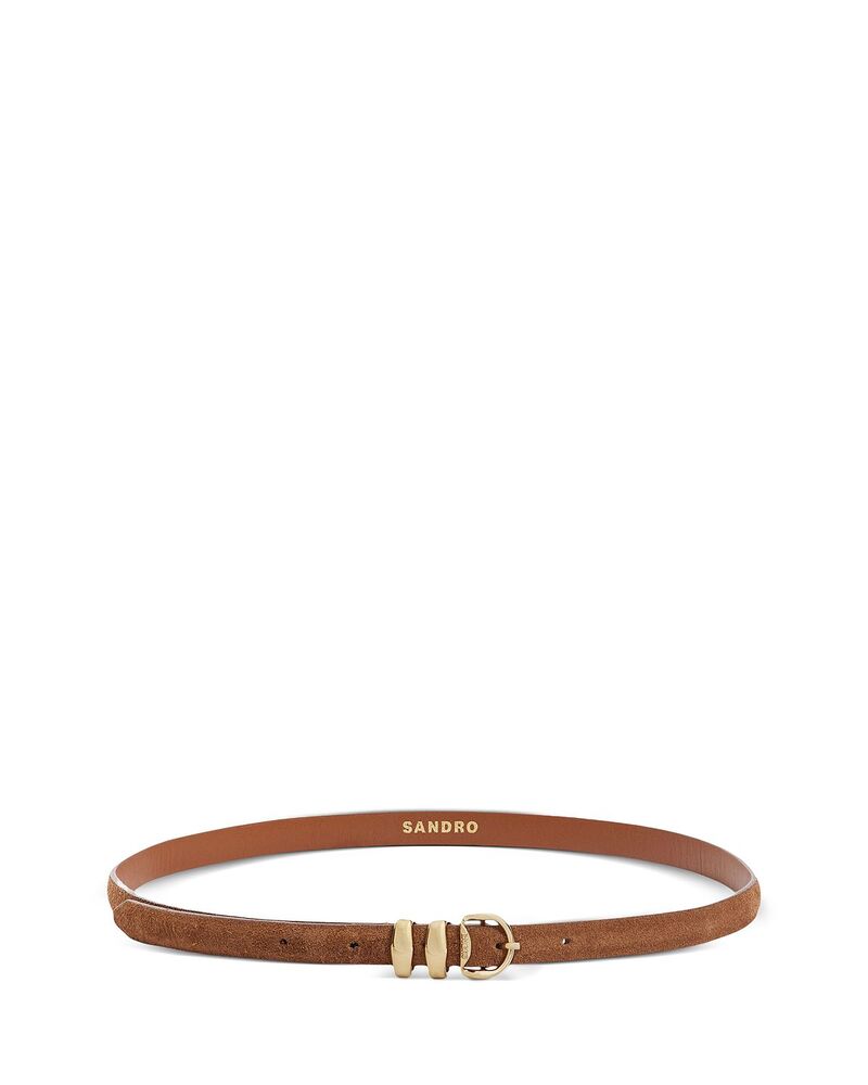 サンドロ レディース アクセサリー ベルト スエード Sandro Women's Flo Suede Belt Beige ベージュ｜ReVida 店