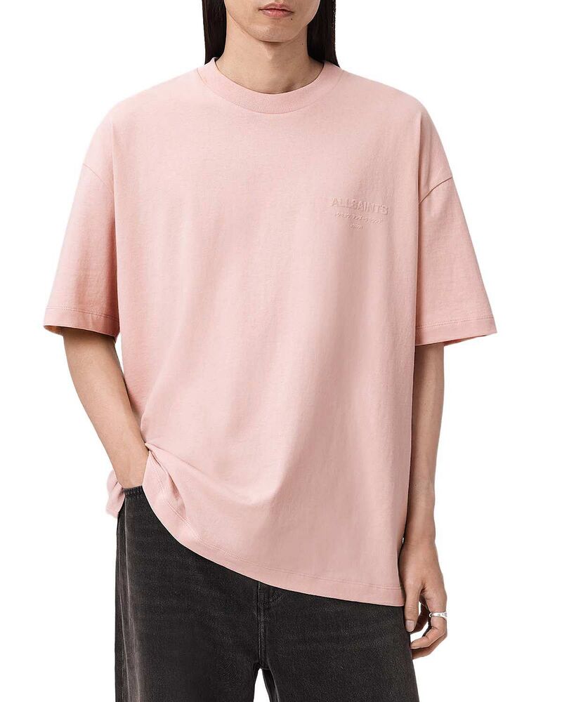 オールセインツ メンズ トップス Tシャツ ロゴ ALLSAINTS Oversized Xander Logo Tee Sunbaked Pink ピンク|ReVida 店