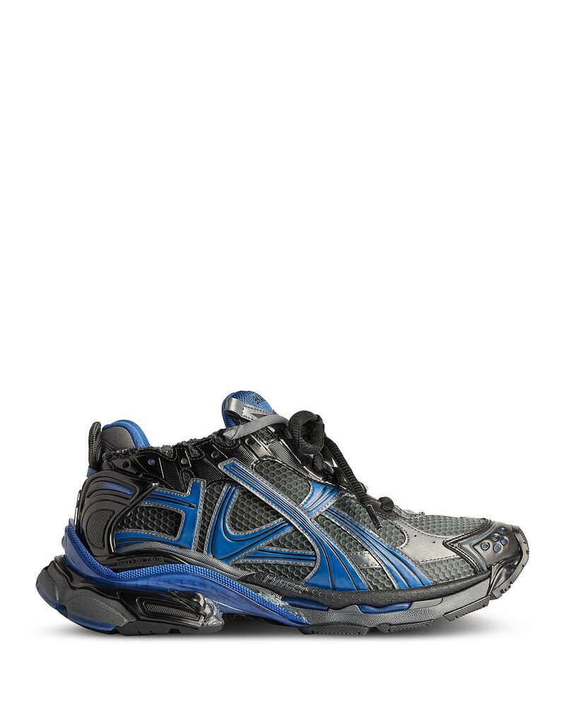 バレンシアガ メンズ シューズ スニーカー メッシュ Balenciaga Men's Gradient Mesh Runner Sneakers Black / Blue / Grey ブラック|ReVida 店