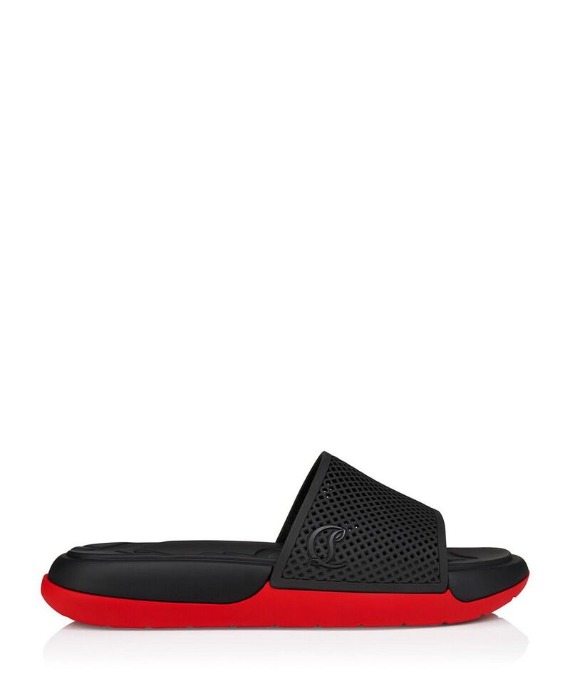 クリスチャン・ルブタン メンズ シューズ サンダル Christian Louboutin Men's Easy Breezy Rubber Sandals Black ブラック|ReVida 店