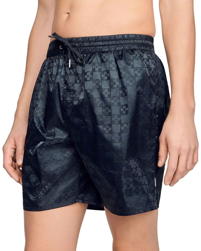 サンドロ メンズ 水着 ハーフパンツ・ショーツ ショートパンツ Sandro Square Cross 5" Swim Shorts Dark Grey グレー|ReVida 店