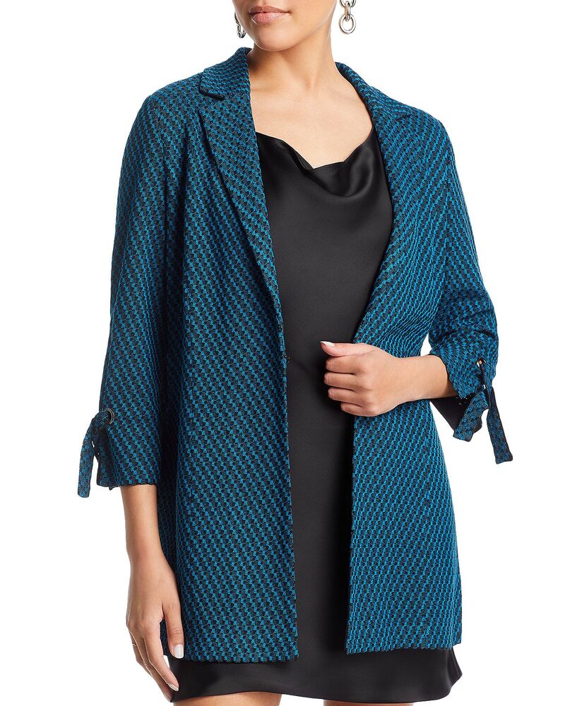 ミソック レディース アウター ジャケット・ブルゾン Misook Diagonal Stripe Tie Cuff Jacket Galactic/Black ブラック｜ReVida 店