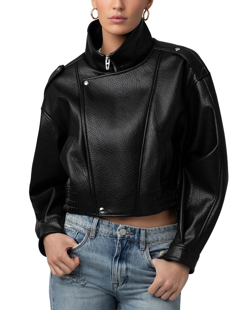 ブランクニューヨーク レディース アウター ジャケット・ブルゾン レザー フェイクレザー BLANKNYC Faux Leather Funnel Collar Bomber Jacket Night Moves｜ReVida 店