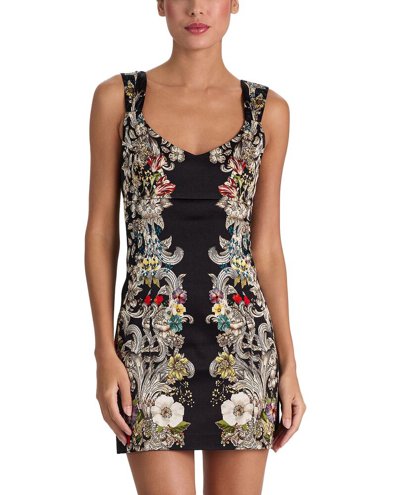 アリスアンドオリビア レディース トップス ワンピース Vネック ミニ Alice and Olivia Renee V Neck Fitted Mini Dress Free Spirit|ReVida 店