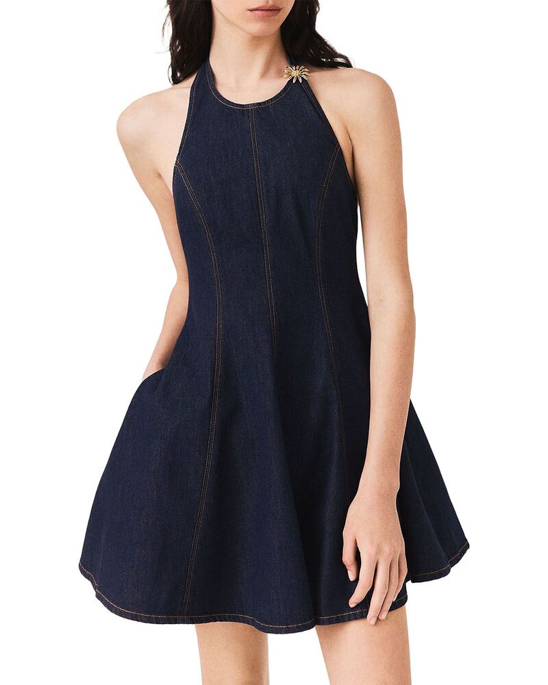 マージュ レディース トップス ワンピース ミニ ホルター Majembellished Halter Neck Mini Dress Navy ネイビー｜ReVida 店