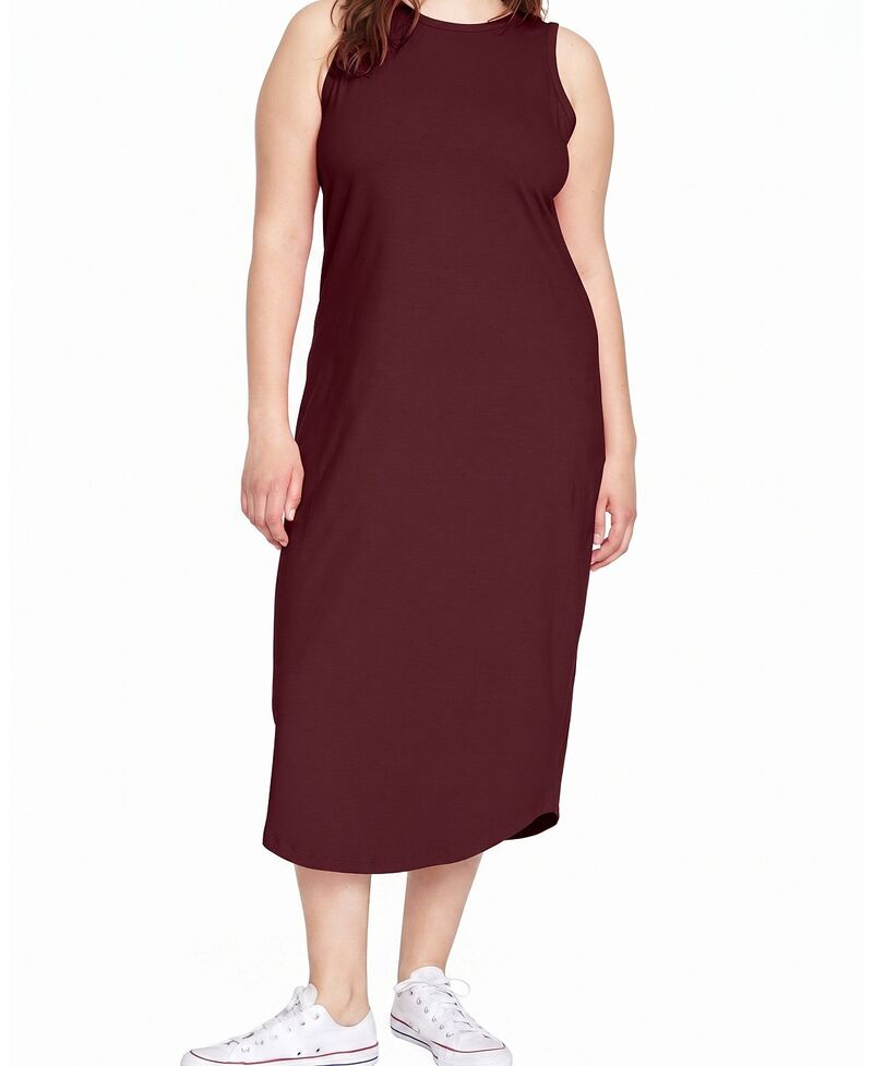 ユニバーサル スタンダード レディース トップス タンクトップ ハイネック プラスサイズ Universal Standard Women's Plus Cai High Neck Tank Dress Black Cherry ブラック｜ReVida 店