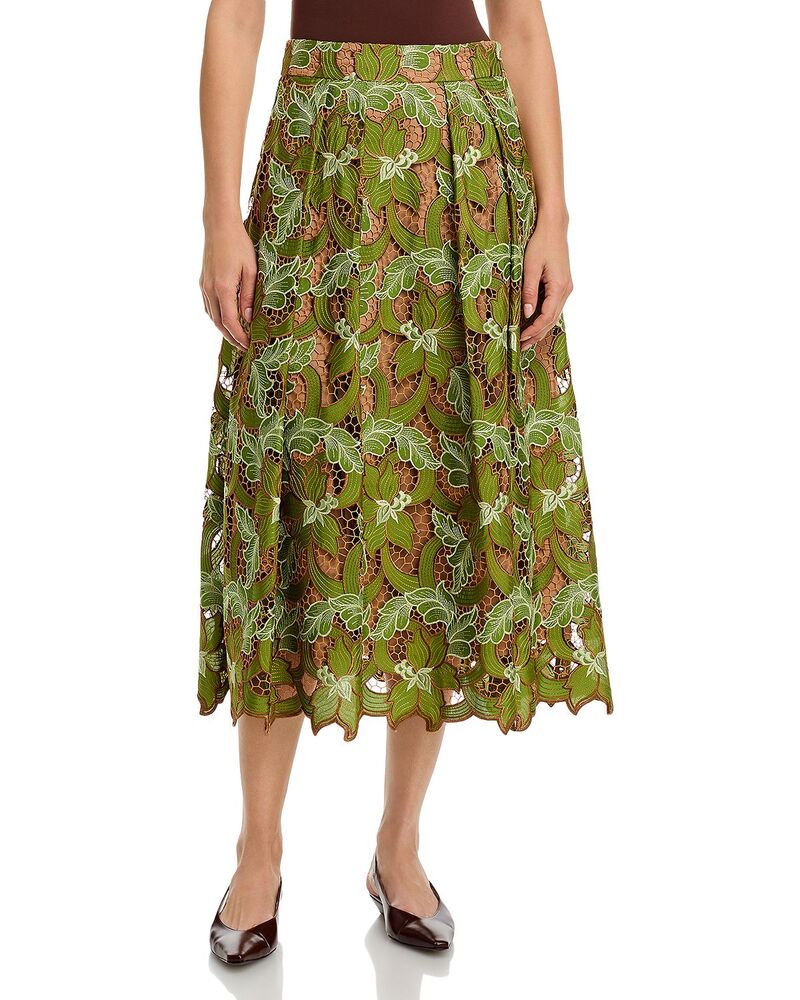 エリータハリ レディース ボトムスカート レース Elie Tahari The Hailey Lace Skirt Dark Citrus|ReVida 店