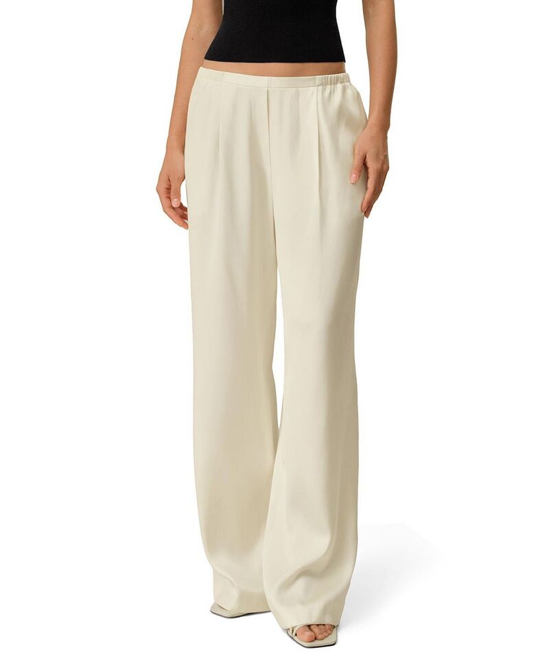 リリーシルク レディース ボトムス カジュアルパンツ LILYSILK Women's Double Faced Silk Charmeuse Pants Lily White ホワイト｜ReVida 店