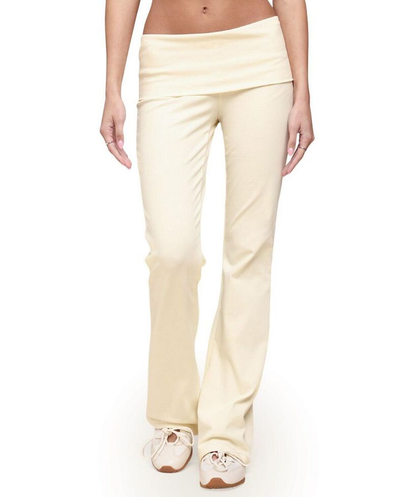 アディクテッド レディース ボトムス カジュアルパンツ Edikted Ivanne Foldover Fla red Pants Yellow イエロー｜ReVida 店 15,251円