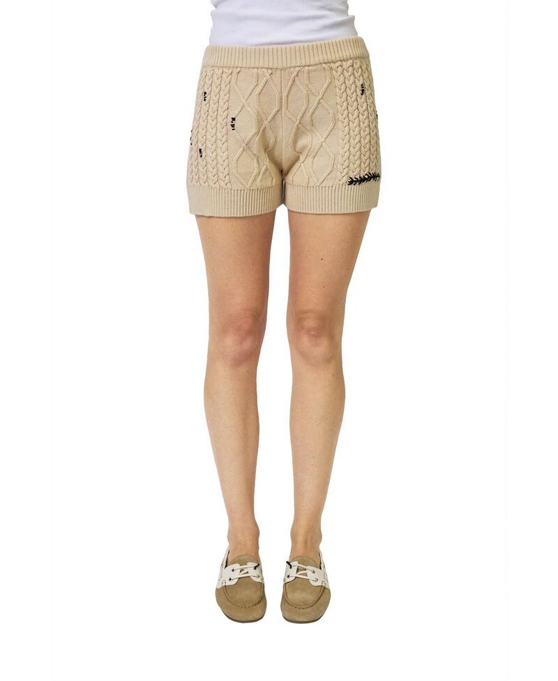 セントラルパークウェスト レディース ボトムス ハーフパンツ・ショーツ ショートパンツ 刺繍 Central Park West Women's Jaden Embroide red Shorts Khaki Tan カーキ｜ReVida 店