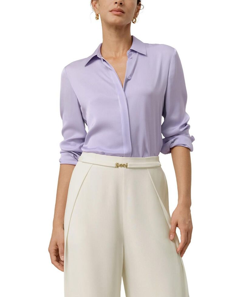リリーシルク レディース トップス シャツ ジョーゼット LILYSILK Stretch Double Georgette Shirt Orchid Petal|ReVida 店