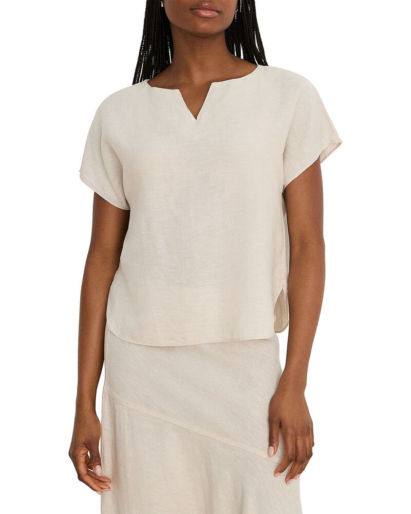 【送料無料】 ニックプラスゾーイ レディース Tシャツ トップス Rumba Split Neck Tee Neutral Mi|ReVida 店