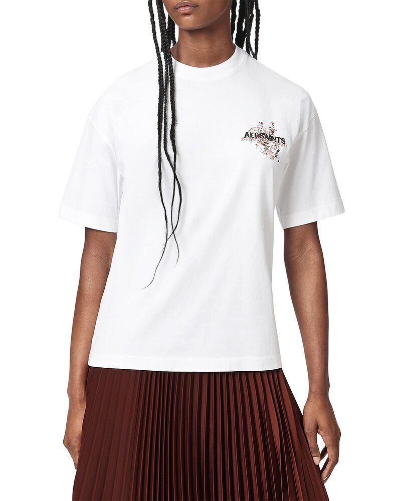 【送料無料】 オールセインツ レディース Tシャツ トップス Valen Etta Tee Optic White|ReVida 店