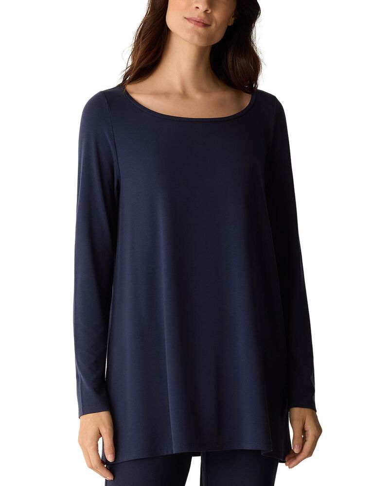 エイリーンフィッシャー レディース トップス シャツ Eileen Fisher Ballet Neck Tunic Ink|ReVida 店