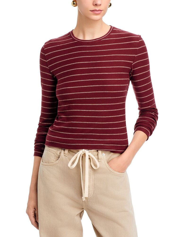 ヴィンス レディース トップス シャツ クルーネック Vince Stripe Crewneck Long Sleeve Top Black Rose Combo ブラック|ReVida 店