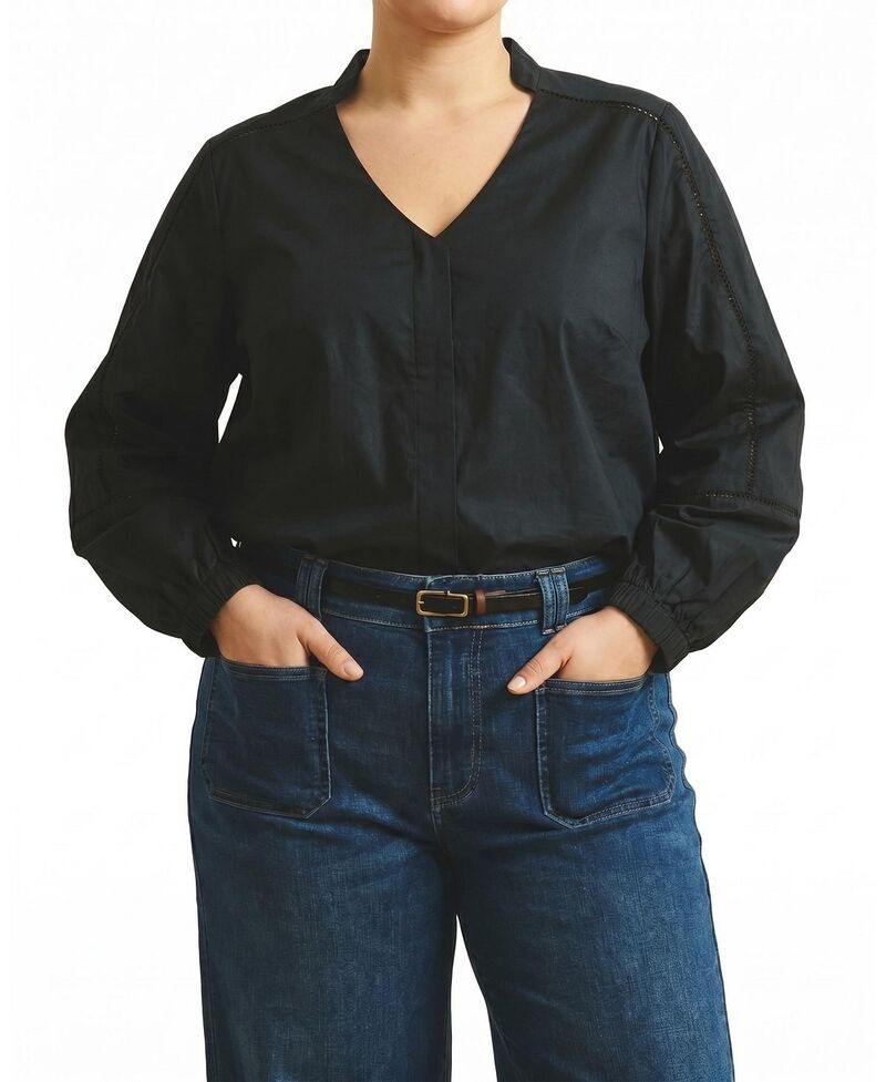 ユニバーサル スタンダード レディース トップス シャツ プラスサイズ ブラウス Universal Standard Women's Plusaint-Honore Poplin Blouse Black ブラック｜ReVida 店 36,270円