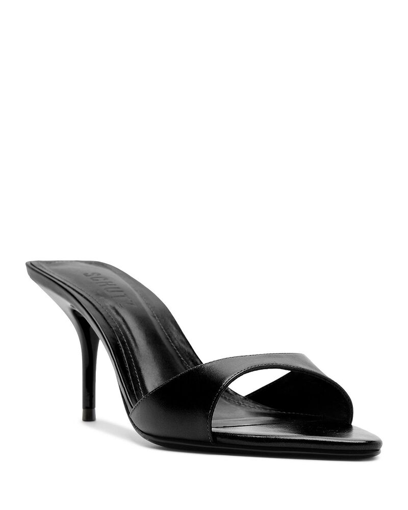 シュッツ レディース シューズ サンダル スエード SCHUTZ Women's Elodie Suede Pointed Sandals Black Leather ブラック｜ReVida 店