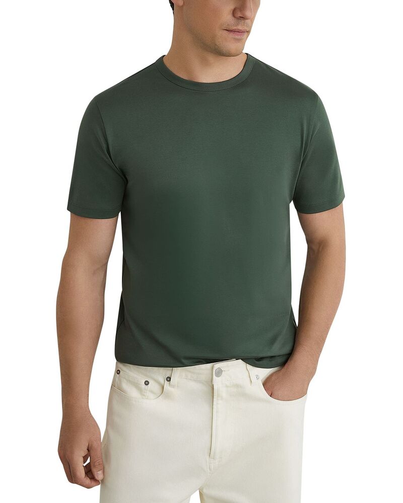 レイス メンズ トップス Tシャツ クルーネック REISS Count Mercerized Crewneck Tee Kale Green グリーン|ReVida 店
