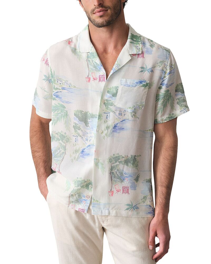 マリーン レイヤー メンズ トップス シャツ Marine Layer Luzio Resort Shirt Mediterranean Coastline｜ReVida 店
