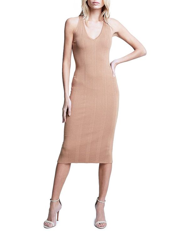 送料無料サイズ交換無料camelレディースファッションラジャンスレディーストップストップスワンピースdark Camel Knit ラジャンスレディースワンピーストップスjosephine V Neck Knit Dress Dark Camel Revida 店