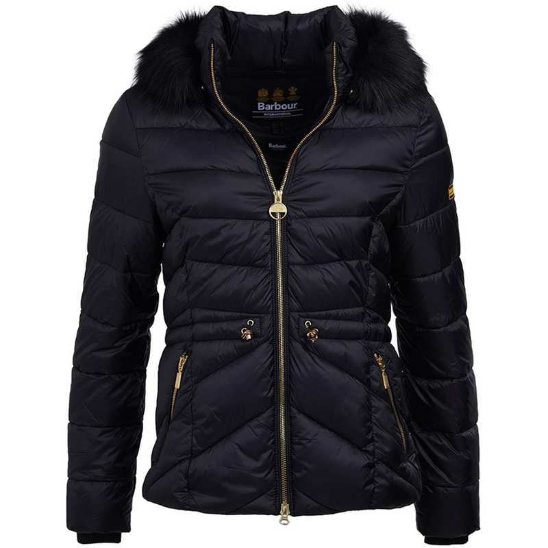 バブアー レディース アウター ジャケット・ブルゾン キルティング ジャケット Barbour International Island Quilted Jacket Black ブラック｜ReVida 店