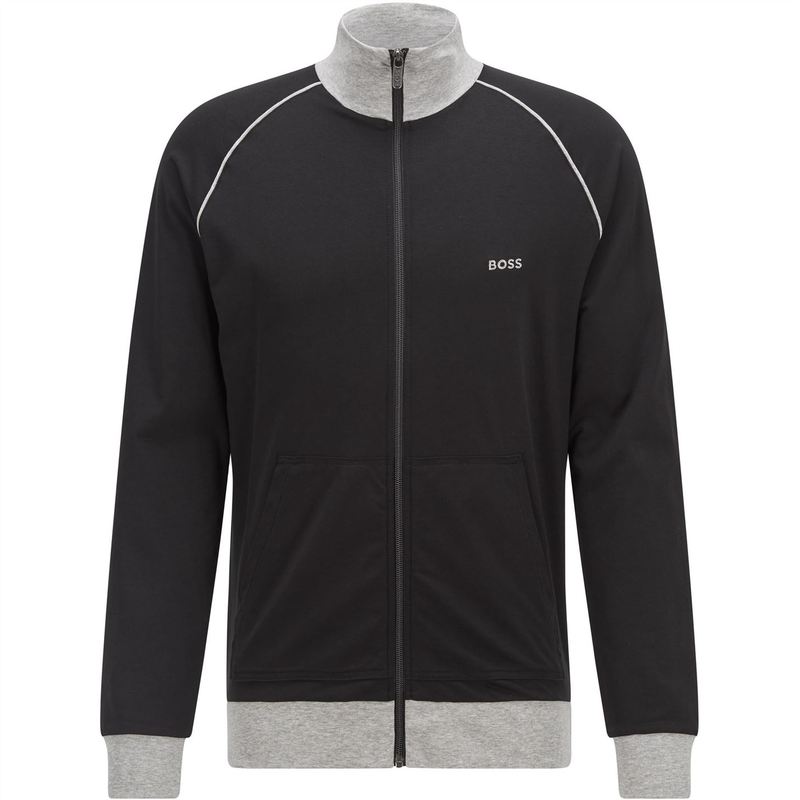 元締め メンズ アウター 上衣・上衣 上衣 Boss Mix and Match Zip Jacket Black 001 黒いこと トップス-ニット・セーター