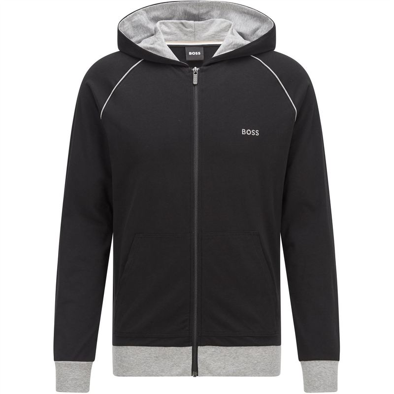 ボス メンズ ニット・セーター アウター Zip Hoodie Black 001