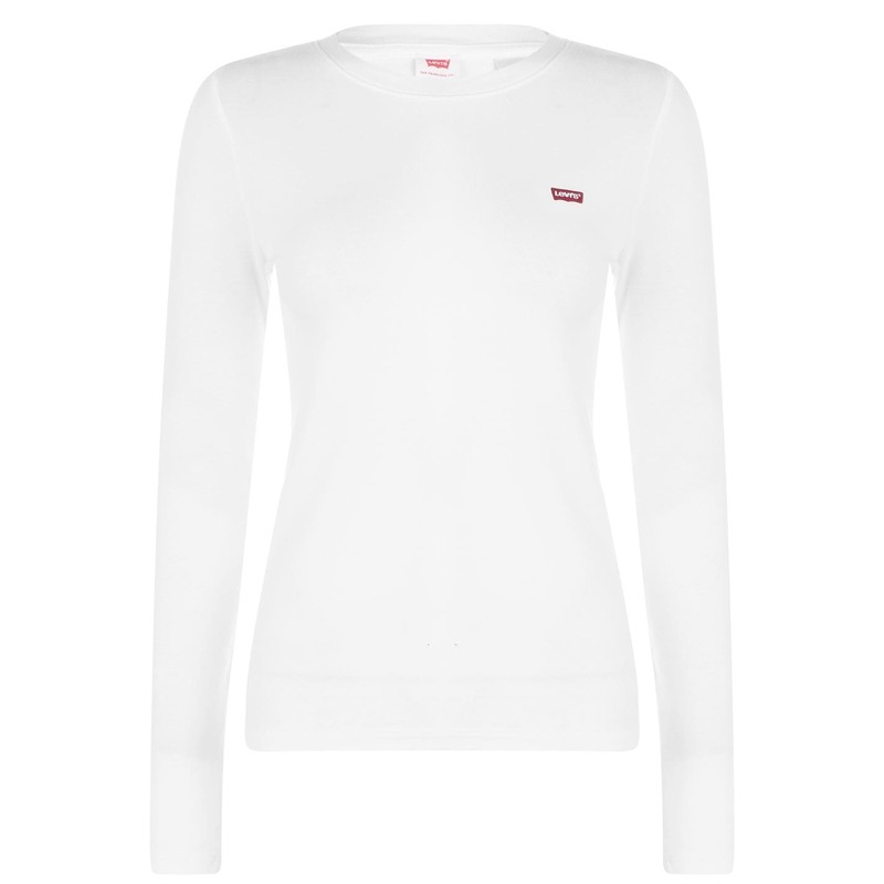 リーバイス レディース トップス Tシャツ Levis Long Sleeve Baby T Shirt White ホワイト|ReVida 店