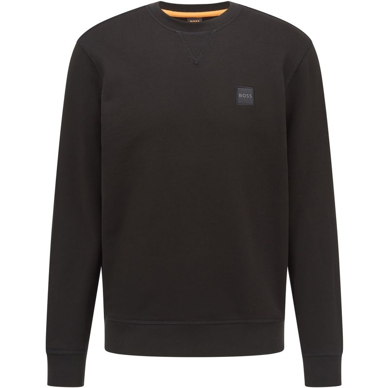 ボス メンズ アウター ニット・セーター クルーネック スウェット シャツ Boss Relaxed-Fit Crewneck Sweatshirt Black 001 ブラック
