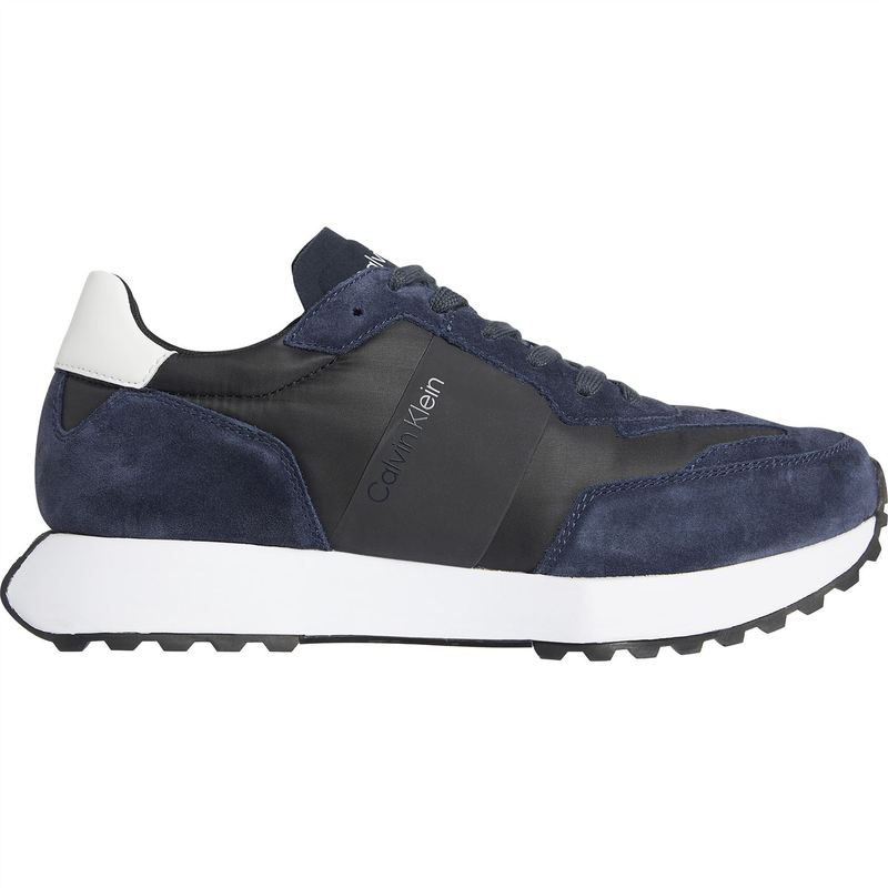 カルバンクライン メンズ シューズ スニーカー スエード Calvin Klein Suede Trainers Navy/White 0HA ホワイト