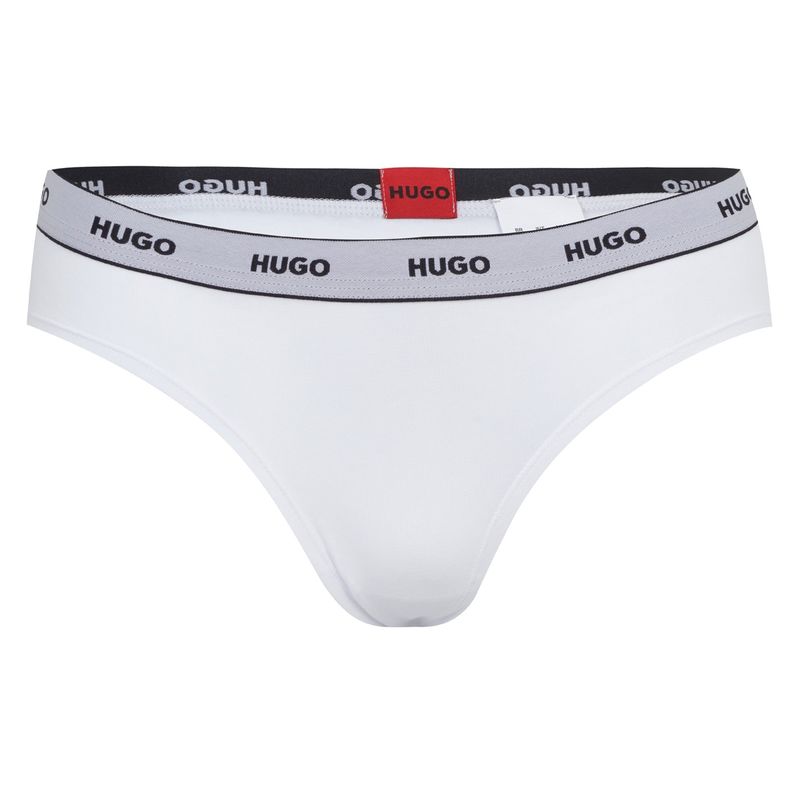 フューゴ レディース アンダー御召しもの ズボン下 Hugo 3 Pack Striped Briefs White 100 白いこと
