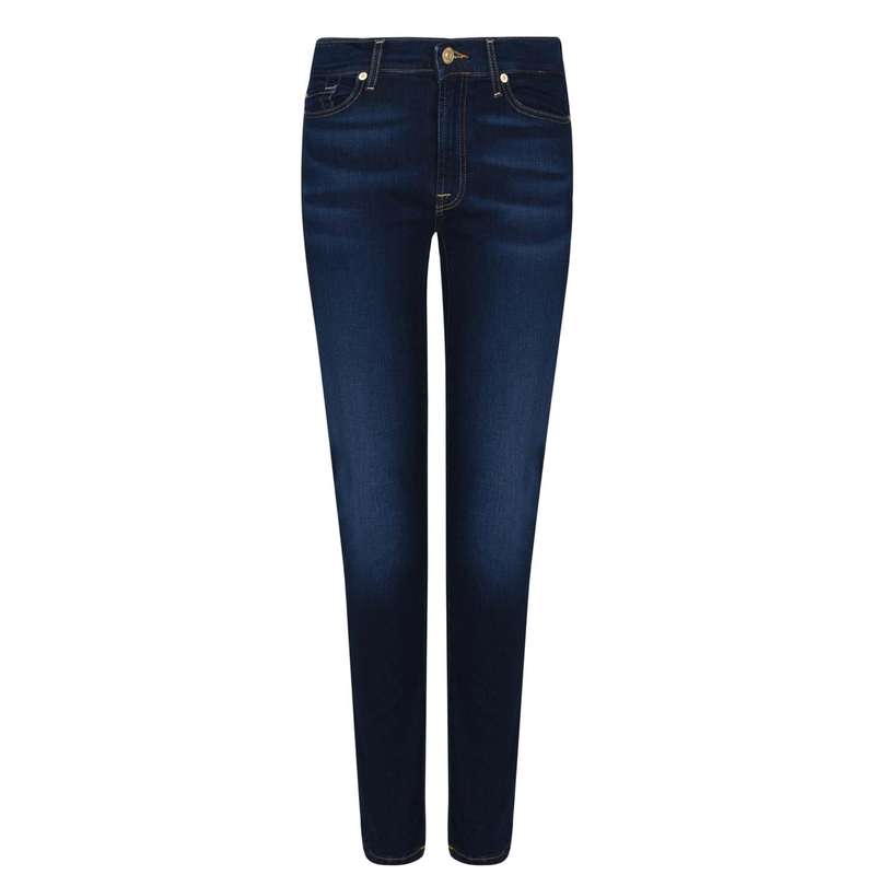 セブンフォーオールマンカインド レディース ボトムス ジーンズズボン下 ご機嫌酉の方角 デニム 7 For All Mankind High Waist Skinny Crop Jeans Rinsed Blue 青色 パンツ-ボトムス-レディースファッション