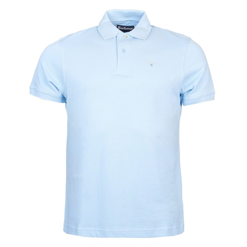 バブアー メンズ トップス Tシャツ ポロシャツ Barbour Sports Polo Shirt Sky Blue ブルー
