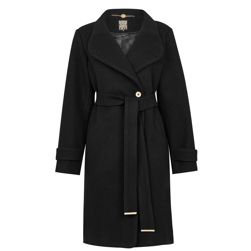 ビバ レディース アウター 厚地の外套 BIBA Billie Belted Coat black 黒いこと