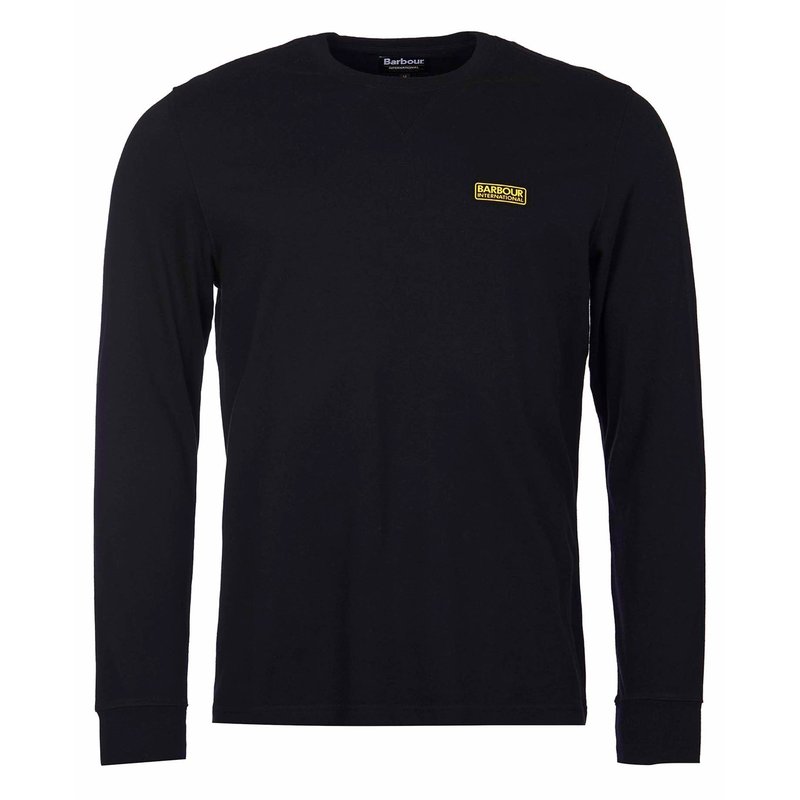 バブアー メンズ トップス Tシャツ ロゴ Barbour International Long Sleeve Logo T-Shirt Black BK31 ブラック