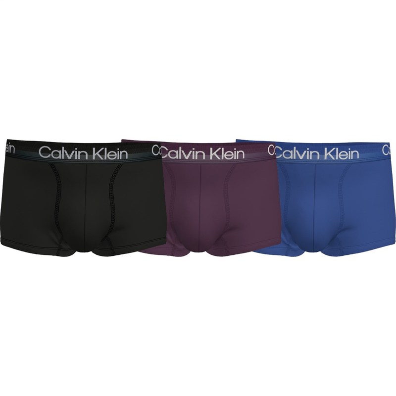 話題の人気 カルバンクライン メンズ ボクサーパンツ アンダーウェア 3 Pack Trunks Blk Plum Blue