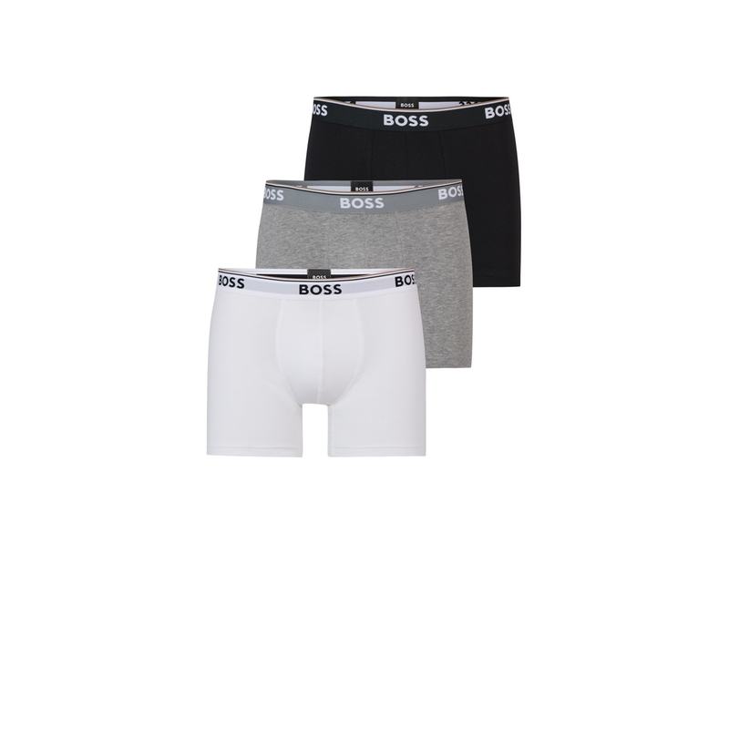 ボス メンズ アンダーウェア ボクサーパンツ Boss BoxerBr 3P Power 10242934 01 Blk/Wht/Gry 999|ReVida 店