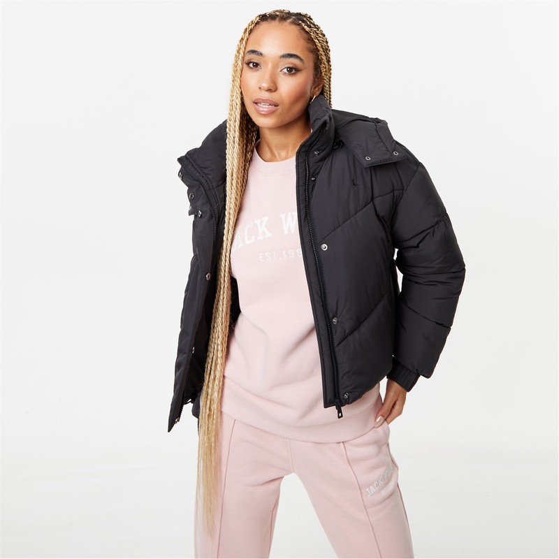 ジャック ウィルス レディース アウター ジャケット・ブルゾン Jack Wills Ritcher Puffer Ld00 Black ブラック｜ReVida 店