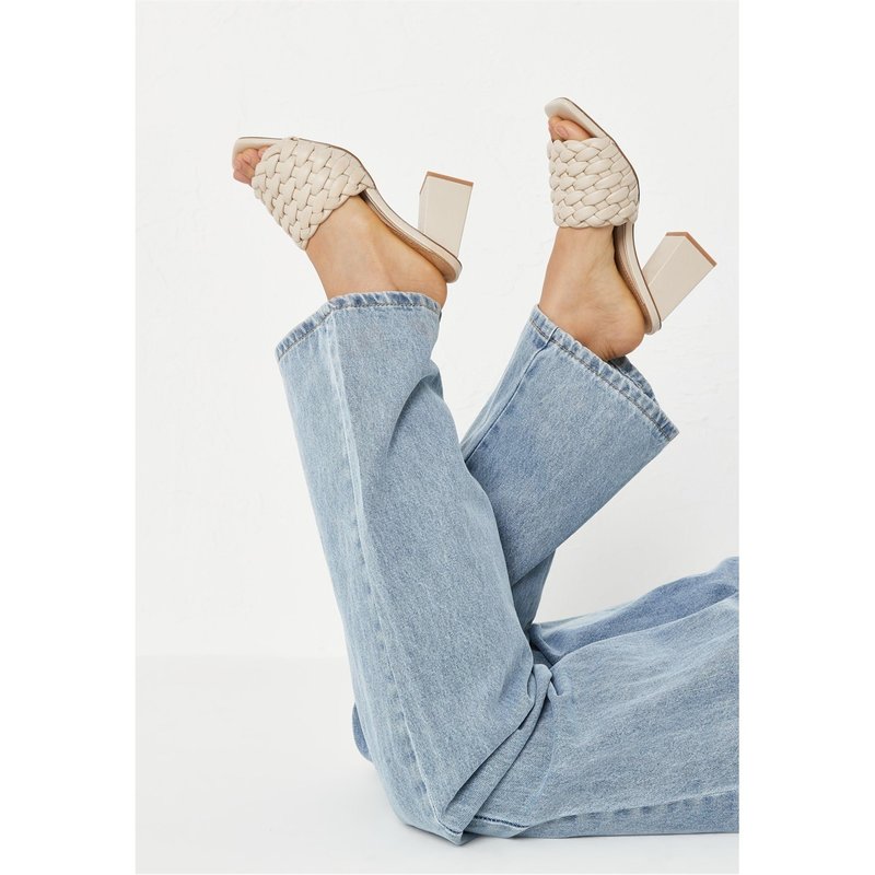 ミスガイデッド レディース ヒール シューズ BRAIDED BLOCK HEEL MULE Cream 新品未使用