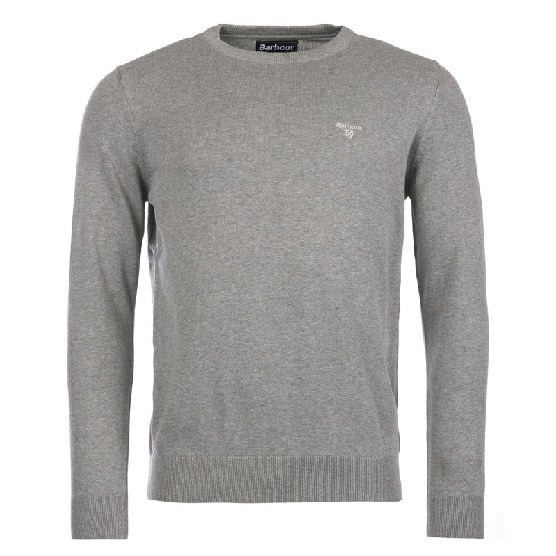 バブアー メンズ アウター ニット・セーター スウェット シャツ コットン Barbour Pima Cotton Crew Sweatshirt Grey GY51 グレー