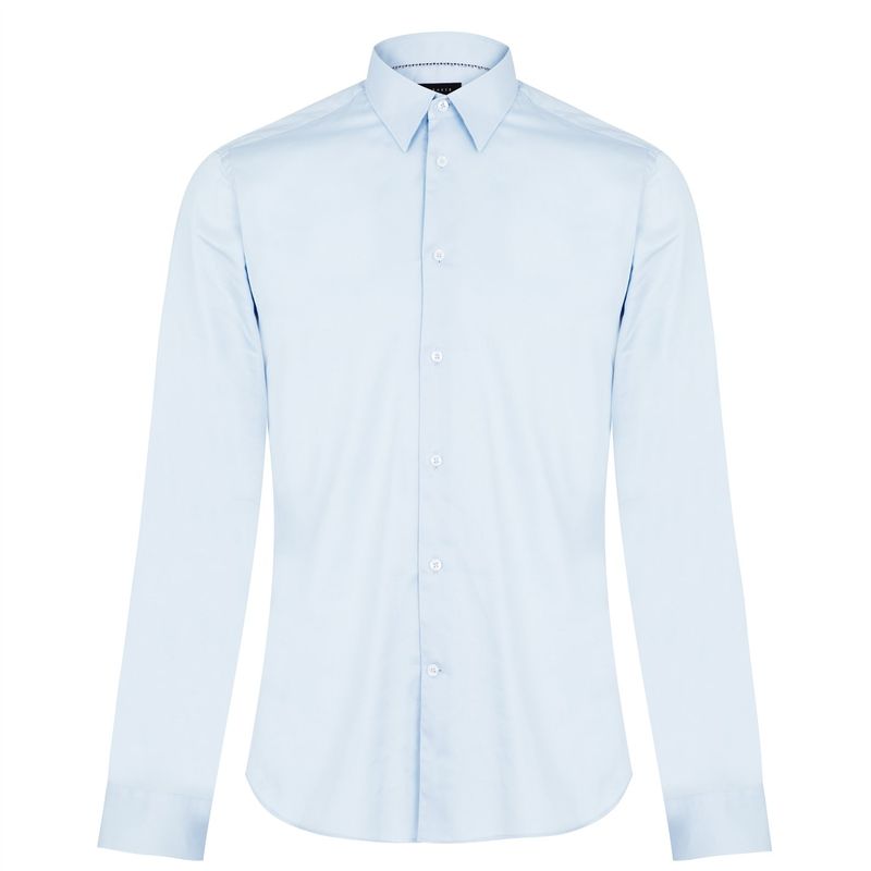 テッドベーカー メンズ トップス シャツ スリムフィット Ted Baker Islass Long Sleeve Slim Fit Shirt Ice Blue ブルー