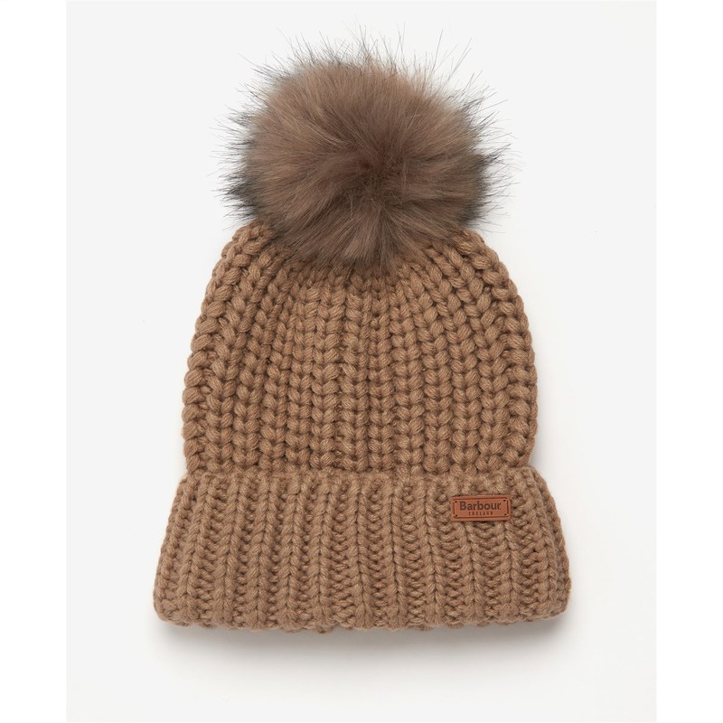 バブアー レディース アクセサリー 帽子 Barbour Saltburn Beanie Hat Mink ミンク