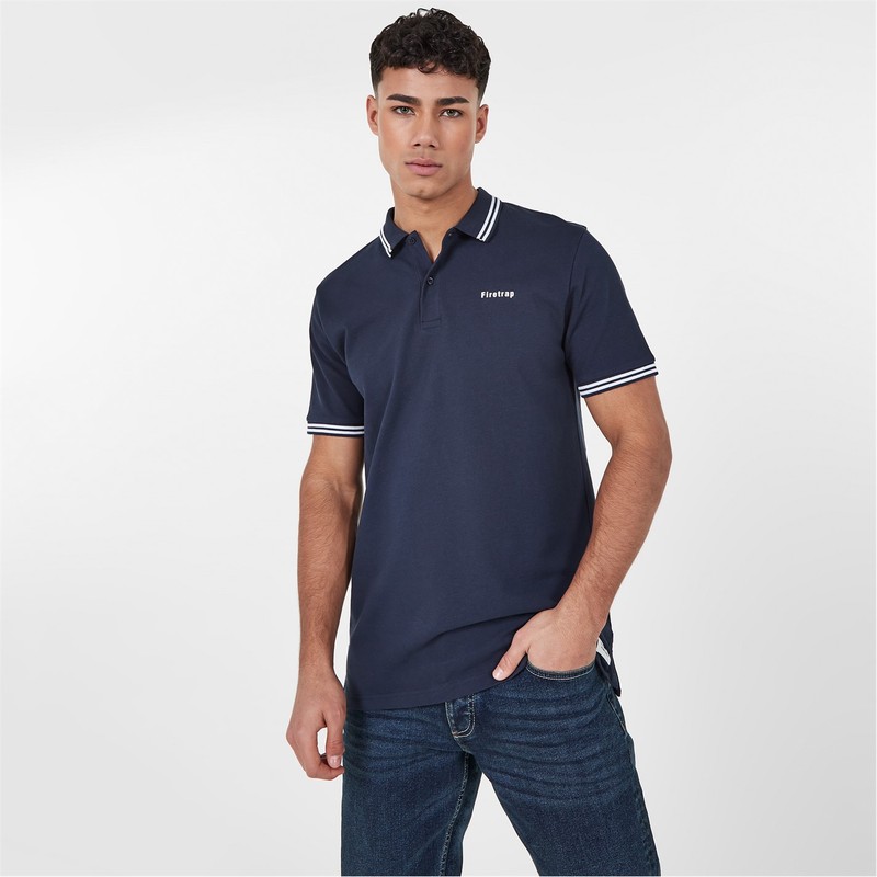 ファイヤートラップ メンズ トップス Tシャツ ポロシャツ Firetrap Lazer Polo Shirt Navy ネイビー