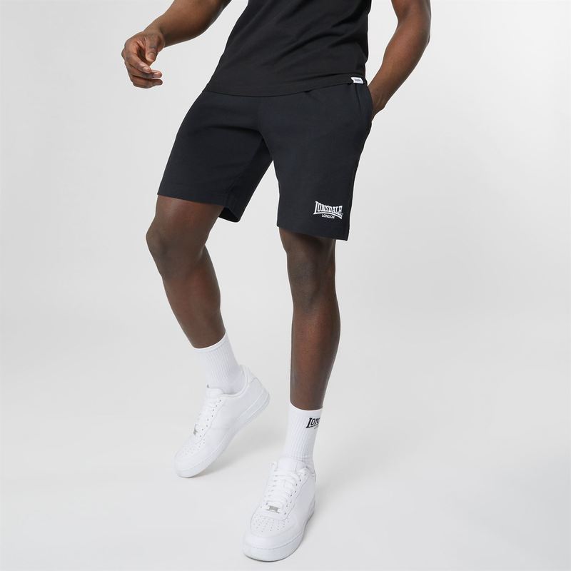 ロンズデール メンズ ボトムス 二分の一ズボン下・さる股引き 遊撃手ズボン下 プルオーバー Lonsdale Jersey Lounge Shorts Black 黒いこと