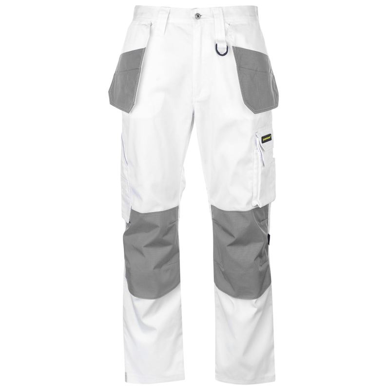 ダンロップ メンズ ボトムス カジュアルパンツ パンツ Dunlop On Site Trousers Mens White/Grey ホワイト